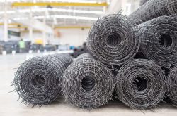 Close up roll of steel mesh or Wire Mesh use for reinforce concrete work in construction site
